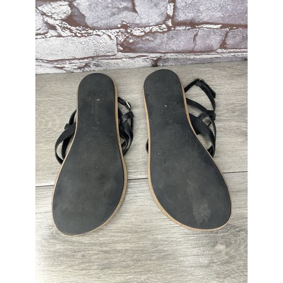 Bernardo Black Leather Gladiator Strappy Thong Sandals Women Sz 7.5M US/38EU - Picture 7 of 16